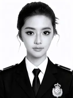 B&W uniform ID photo