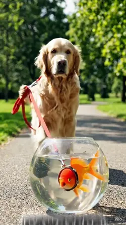 Dog Walks His Fish