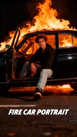 Fire Car Portrait