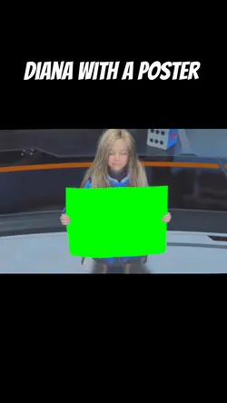 Diana with a poster 