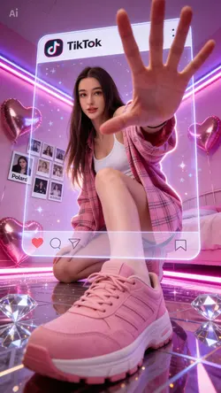 Pink 3D Social Media