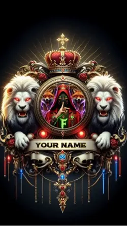 3D White Lions Frame