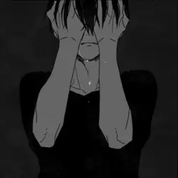 sad anime boy