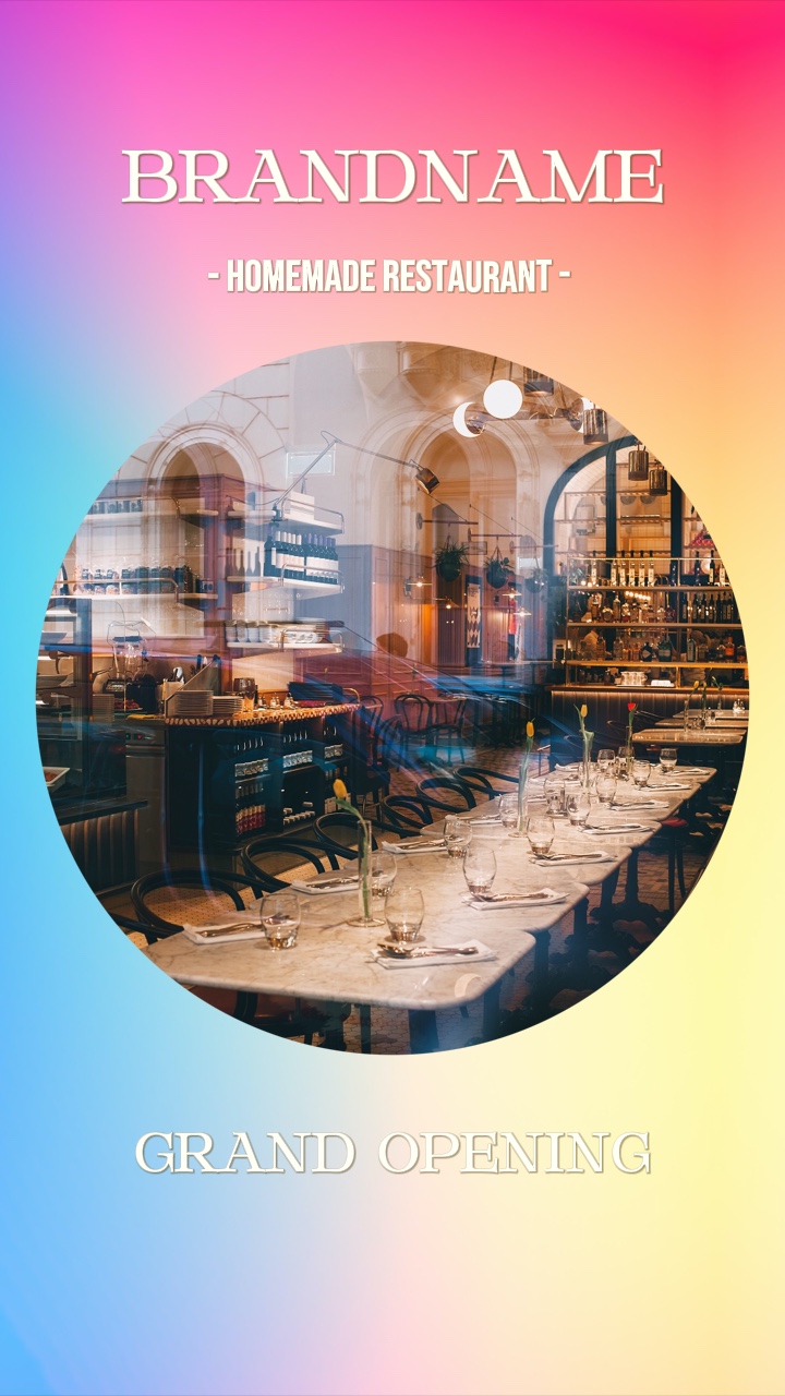 Cuisine maison Ouverture d'un nouveau restaurant dans un style dégradé 