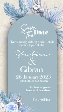 Undangan Biru Pastel