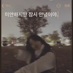 미안하지만 잠시 안녕이야.