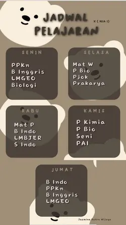Jadwal Mapel kiyowo