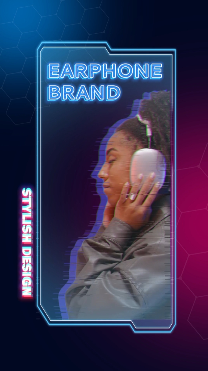 Glitch Style Headphone Product Video Showcase