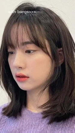 with bangs w/o bangs