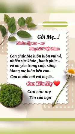 Mẫu thiệp 20 - 10