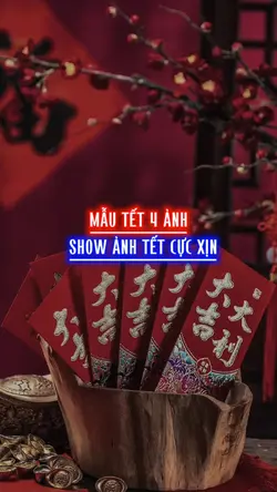 Mẫu tết 4 ảnh