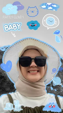 biru stiker cute
