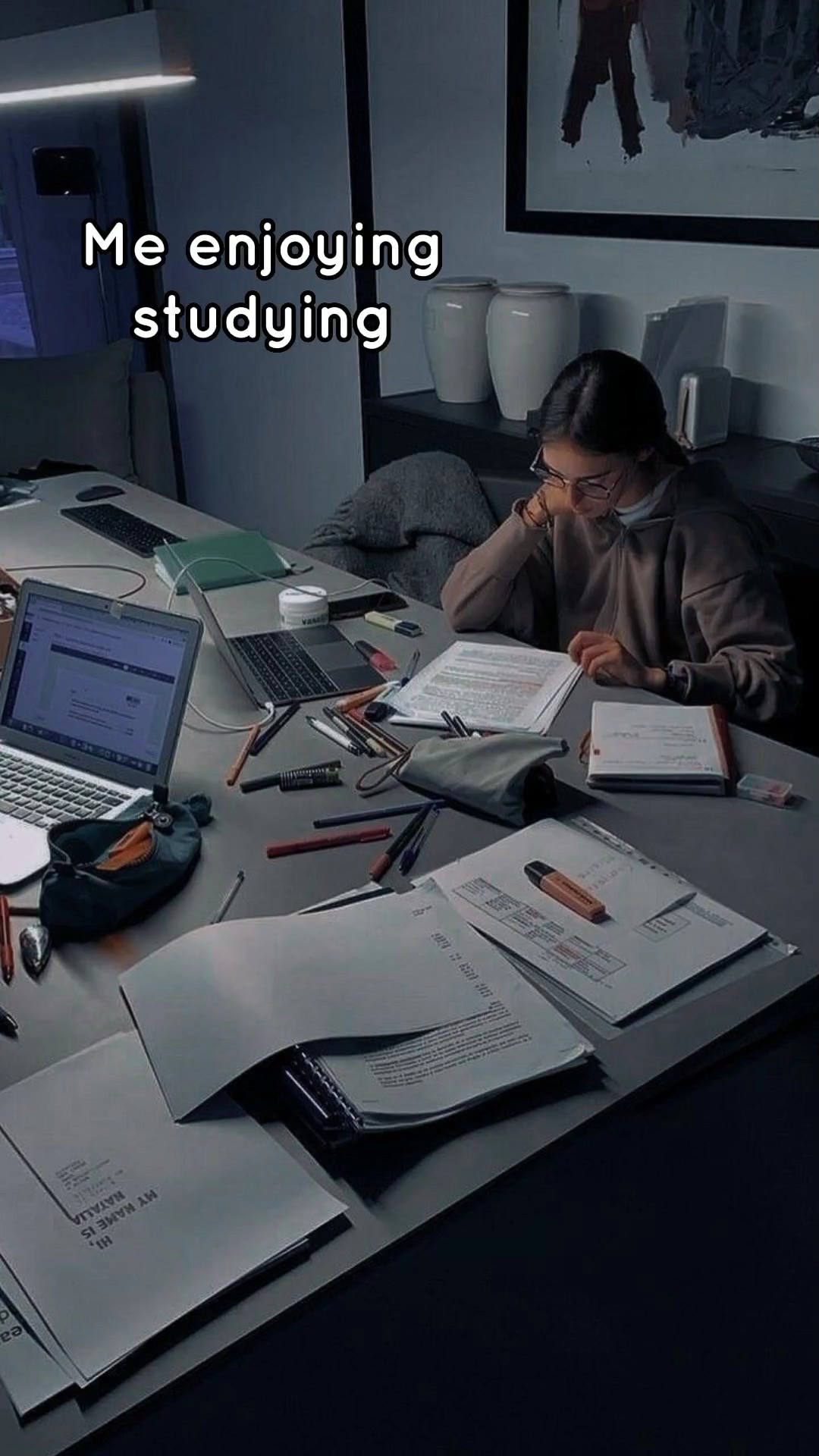 Me enjoying studying