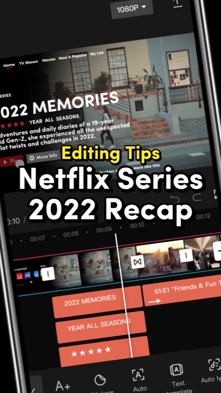 Netflix 2022 Recap tutorial - video template by CapCut
