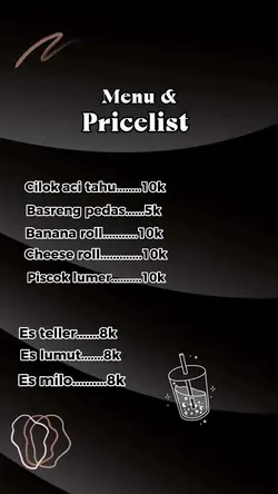 daftar menu jualan