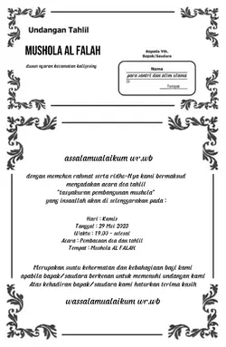 undangan tahlil