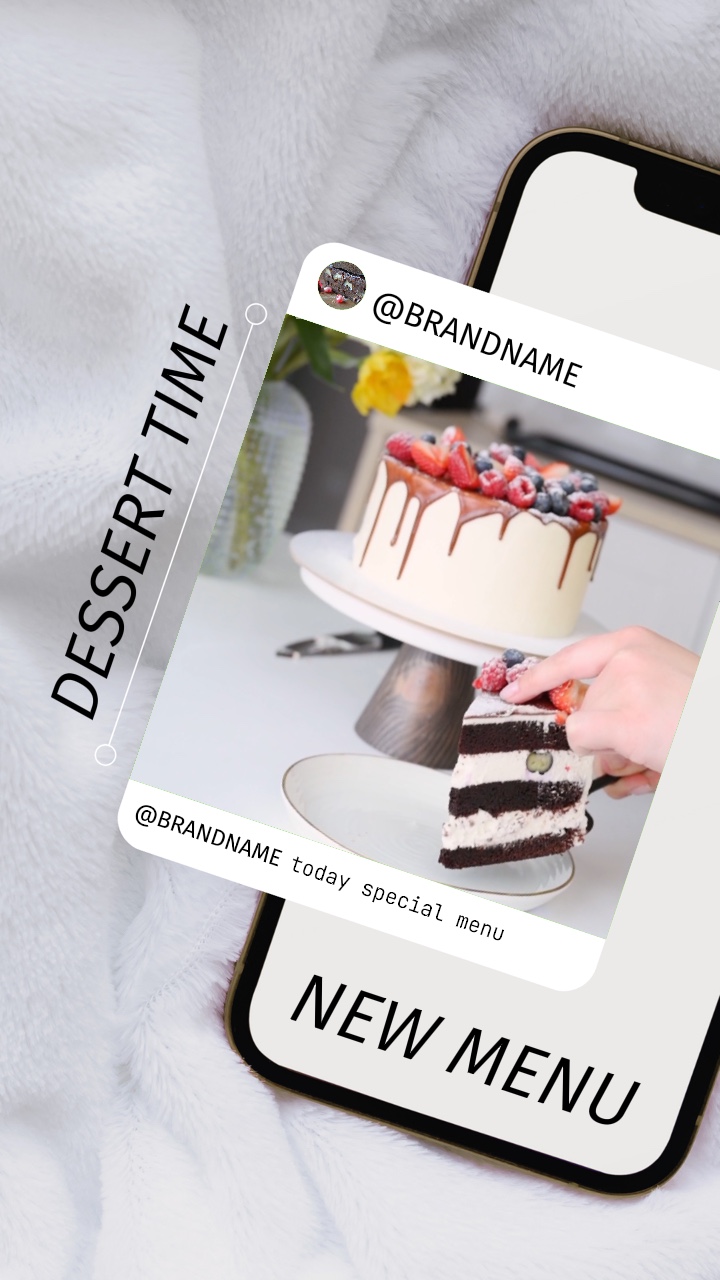 Pantalla de comer postres con estilo de interfaz de usuario