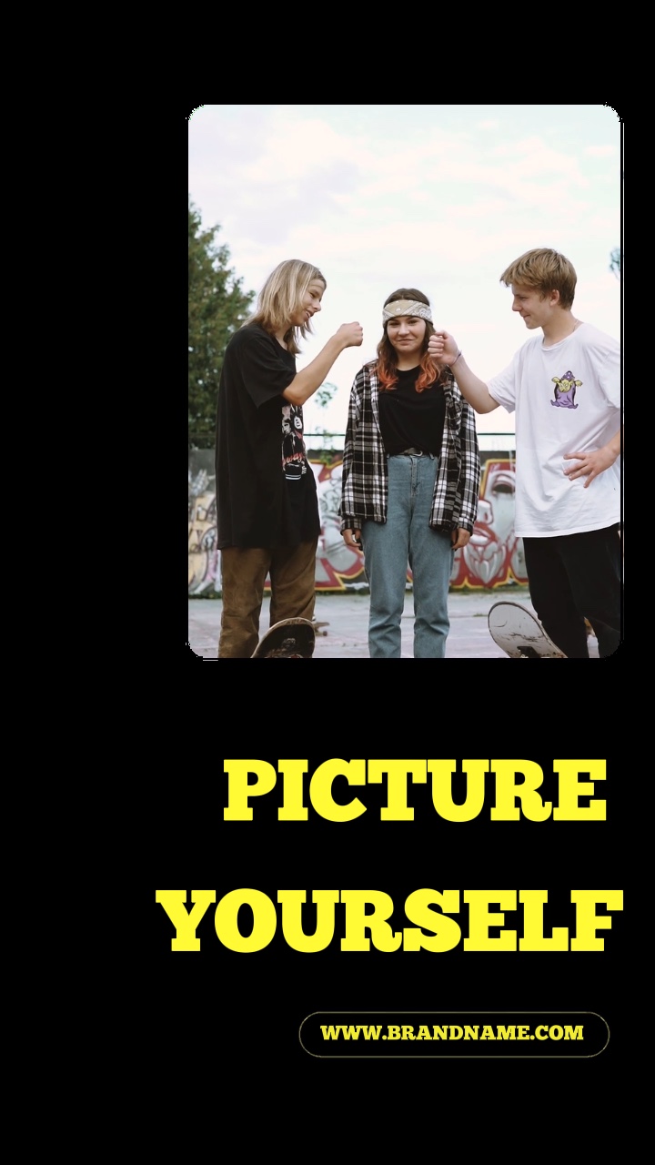 Marca de moda retro negra y amarilla