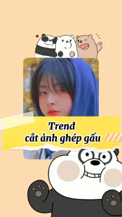 cắt ảnh ghép gấu+màu