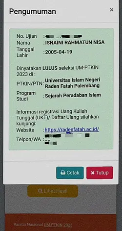 CIE YG LULUS TESS