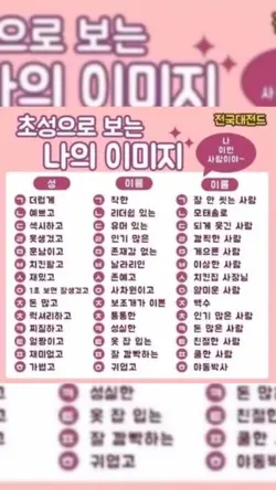 초성으로 보는 나의 이미지