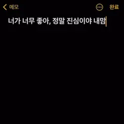 너가 너무 좋아, 정말 진심이야 내맘