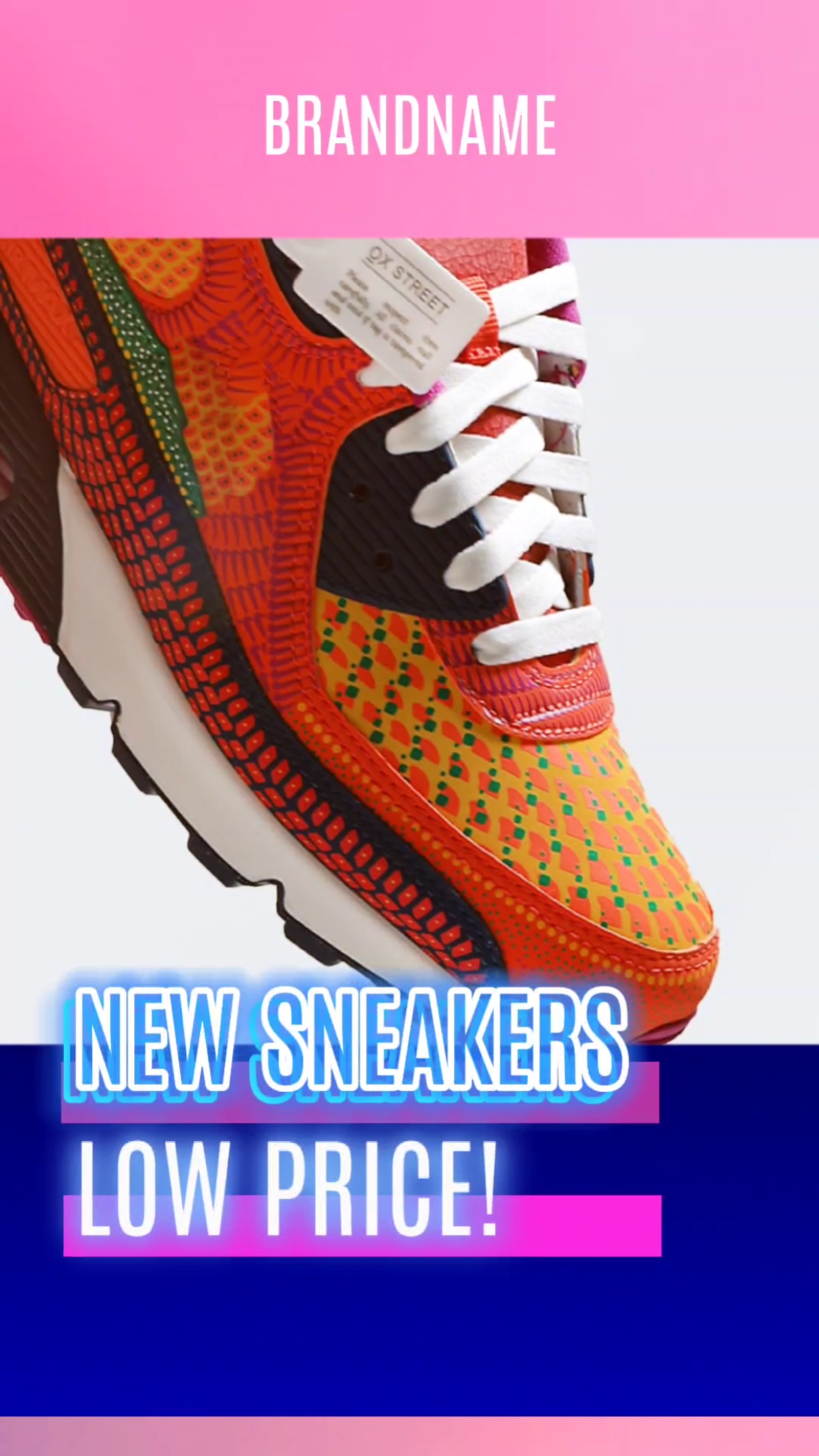 Sportschuhe Display im Neon-Stil