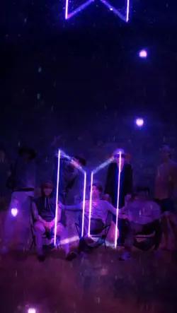BTS glowing neon