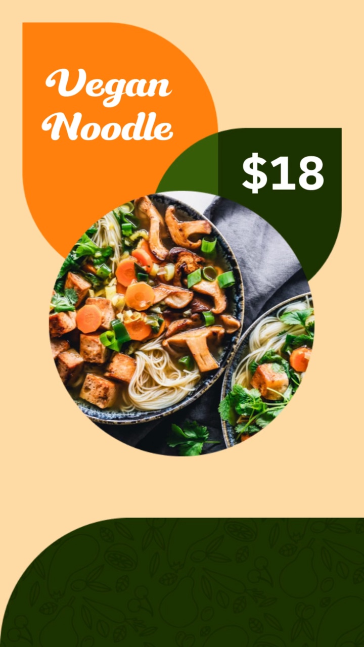 Style lumineux pour un menu d'aliments sains