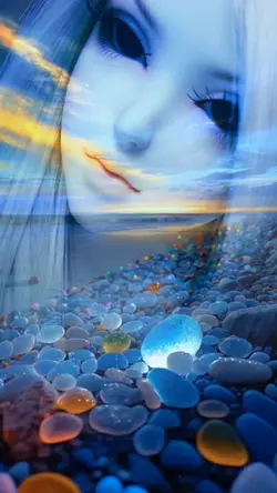Blue beach overlay