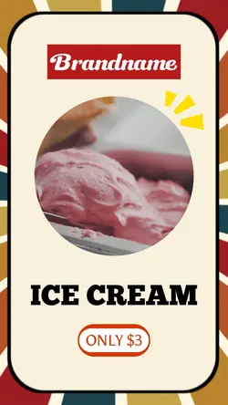Ice Cream Ad in Retro Comic Style