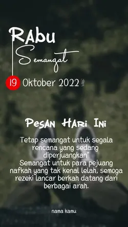 Rabu 19 Oktober 2022