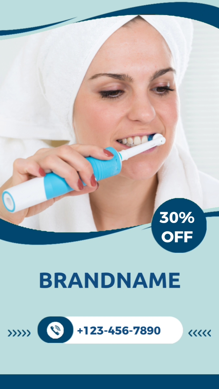 Electric toothbrush selling point intro in simple medical style