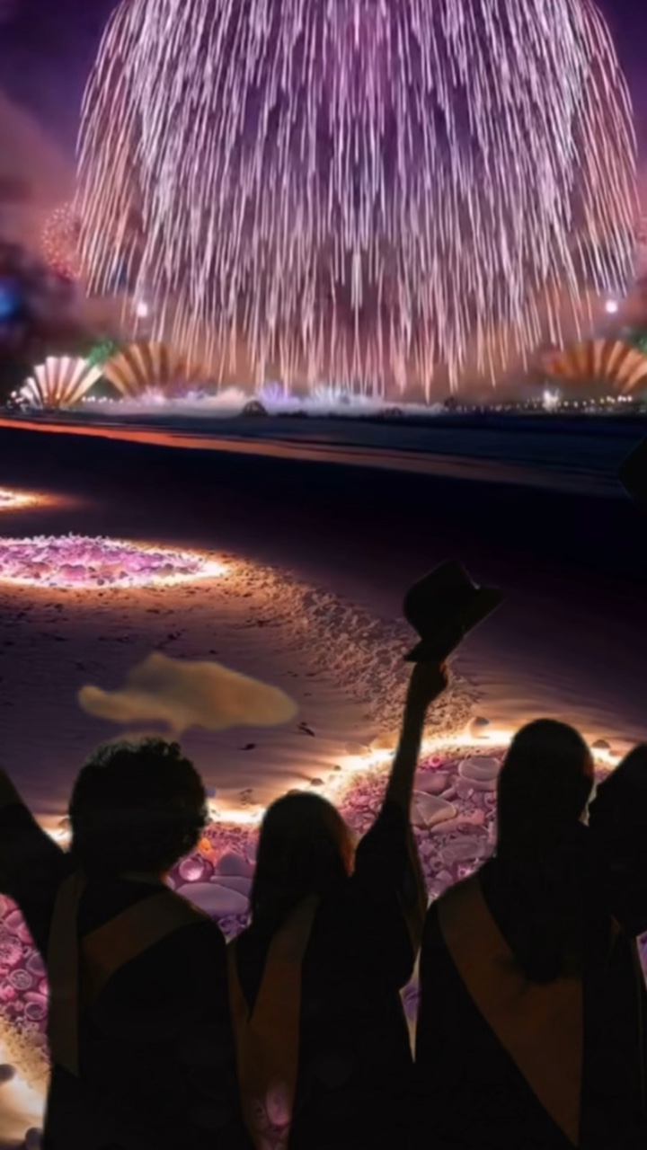 Fuegos artificiales de graduación