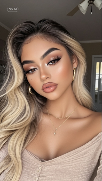 efek rambut blonde 