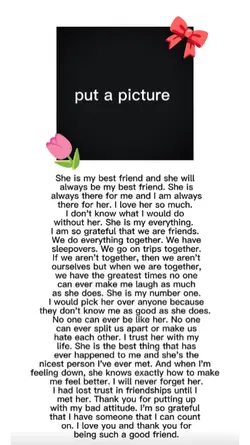 For bestfriend 