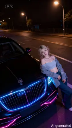 Mẫu AI Chụp Với Xe