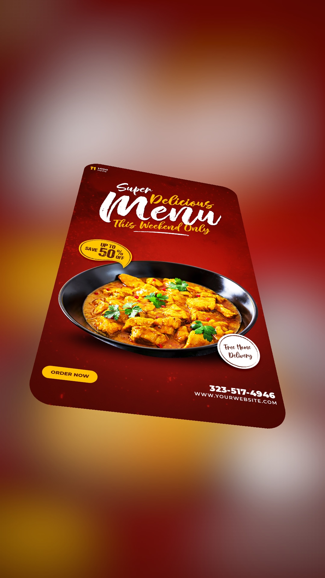 Comida Nuevo Cartel De Menú