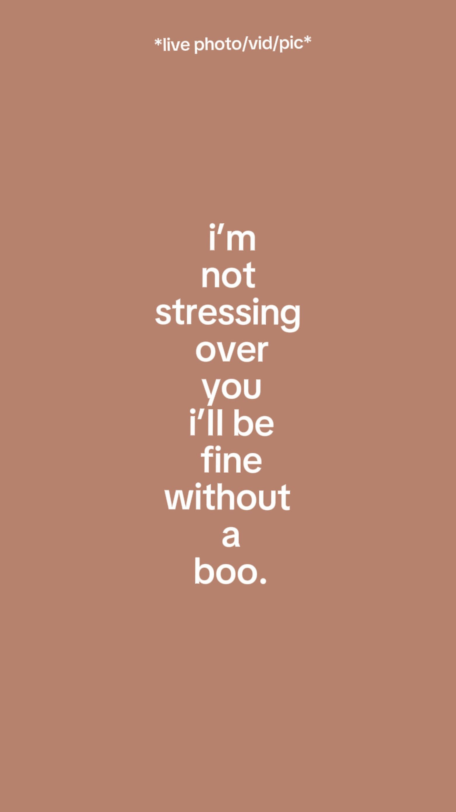 i’m not stressing 