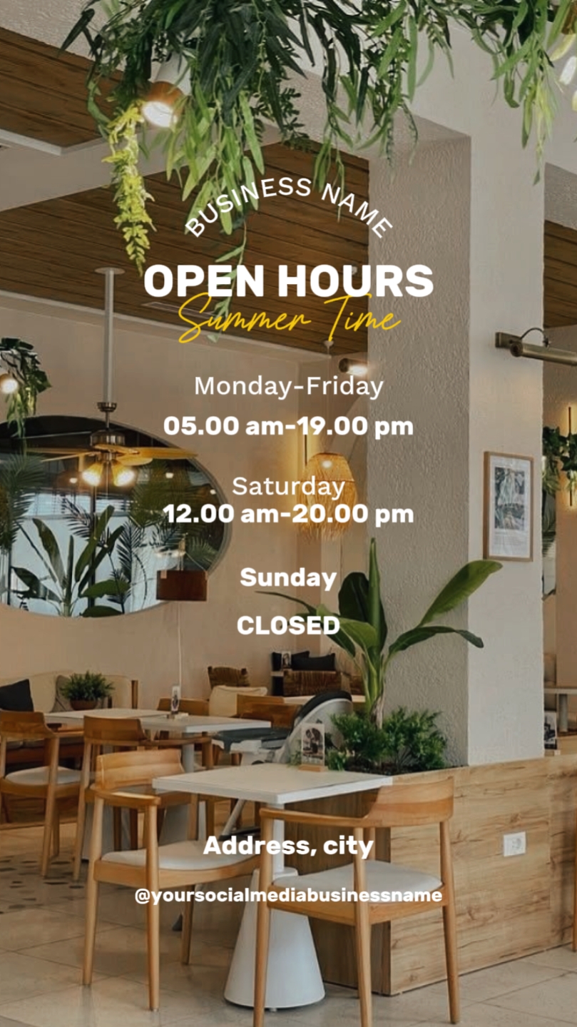 Open Hours Summer