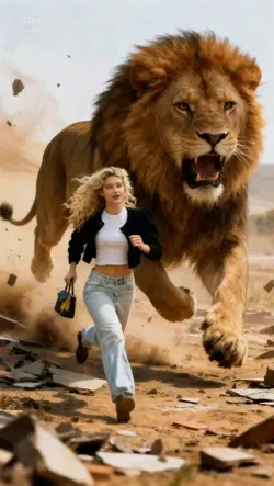 chased by a lion