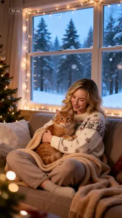 Christmas with cat 