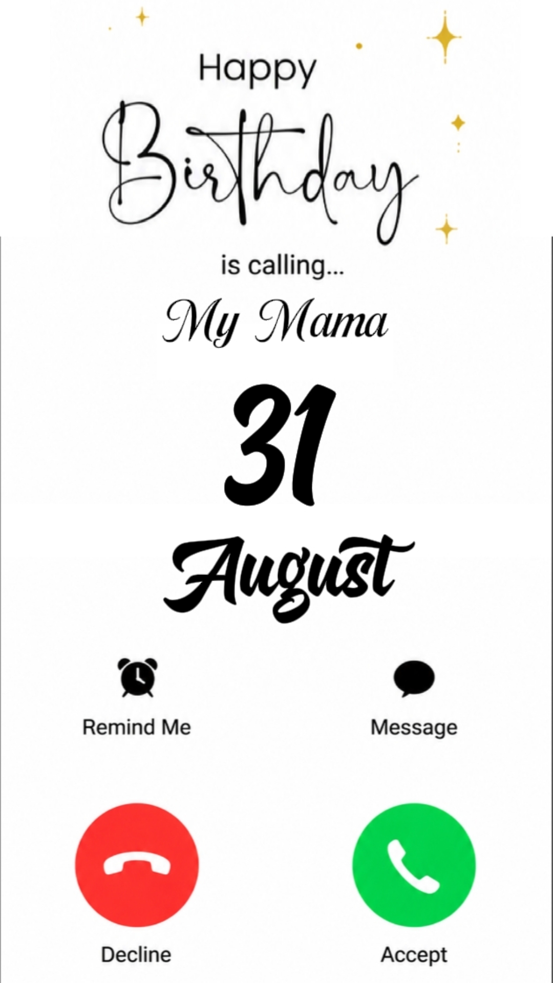 HBD MAMA 31 AUGUST