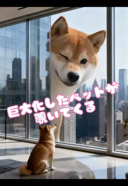 巨大化したペットが覗いてくる！？