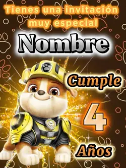 Rubble Paw invitació