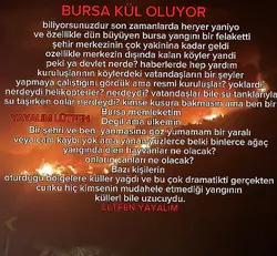 BURSA KÜL OLUYOR