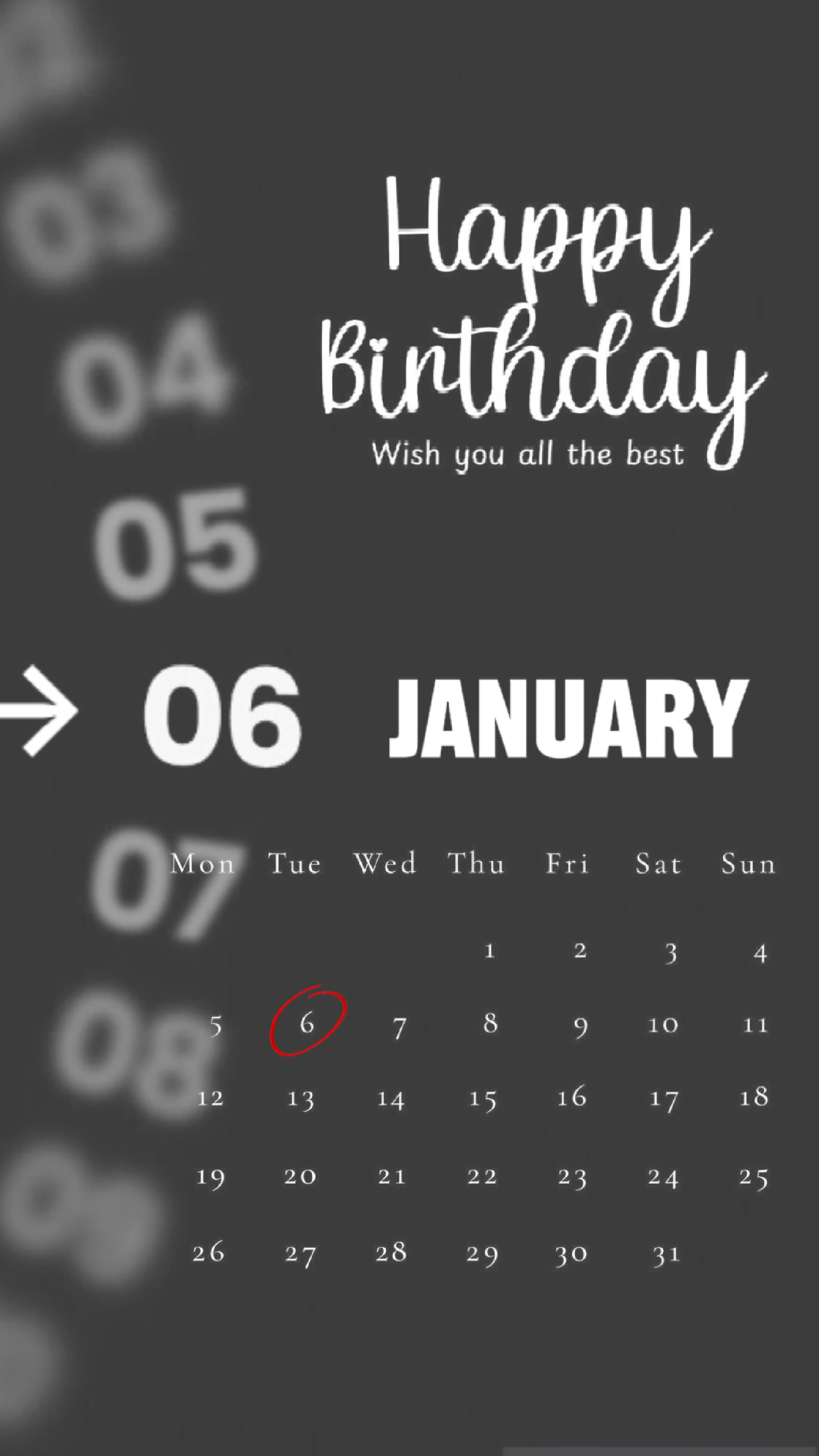 HBD 06 JANUARI
