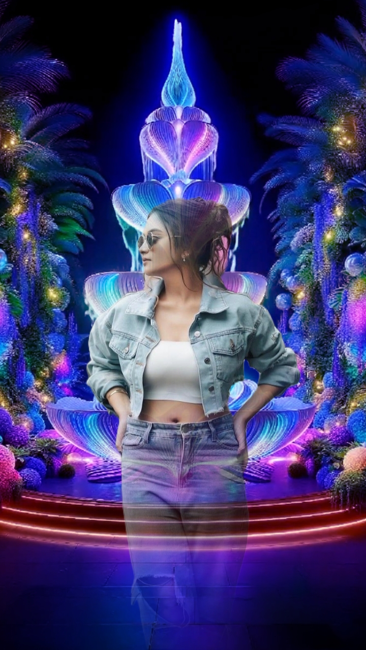 Menina na fonte