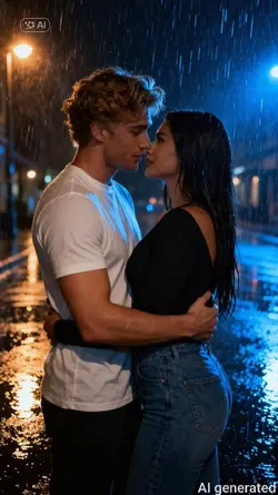 Hug in rain