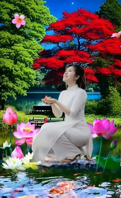 ghép cảnh hoa sen 